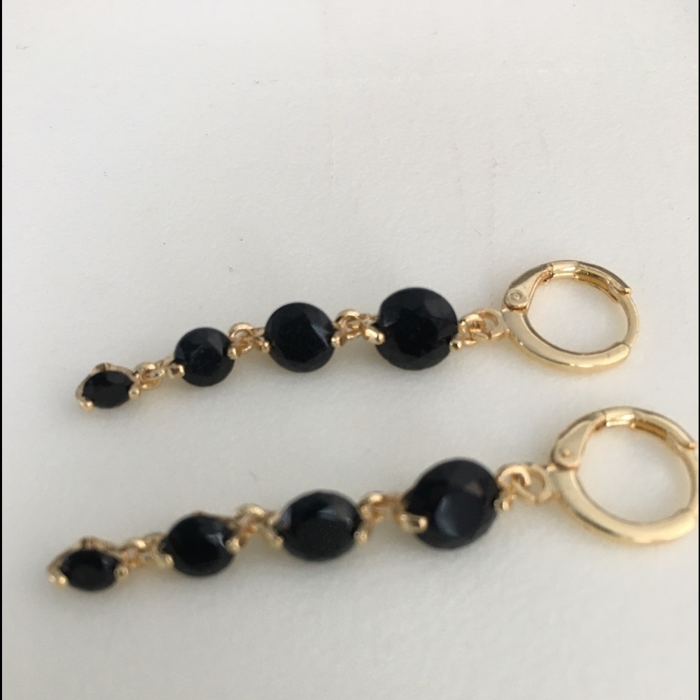 COPY - Black onyx and gold filled 14k earrings